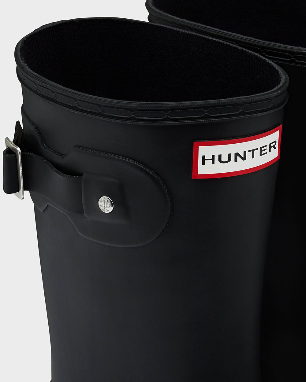 Womens Hunter Original Tour Foldable - Short Rain Boots Black - 1960-VDTPB